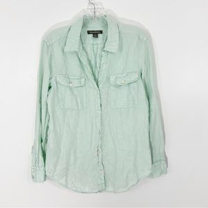 Tommy Bahama Linen Buttondown Shirt Roll Tab Sleeves Size Small